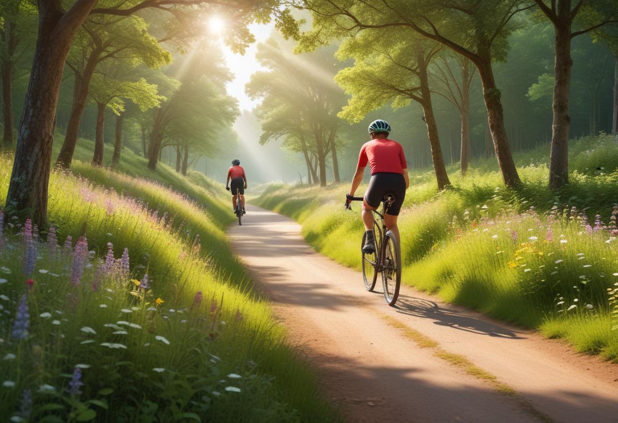Cykelträning för glädje och gemenskap i naturen illustration